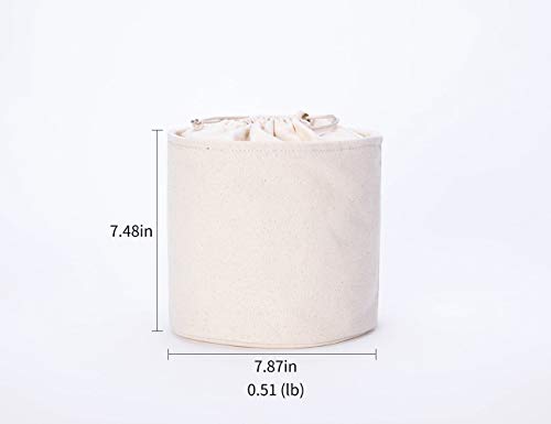 Yonben Tall Purse Organizer Insert Womens Canvas Round Handbag Organizer Storage,Handbag Purse Organizer Round Cosmetic Pouch Bag Bucket Makeup Bag (Beige, L) #TOP1