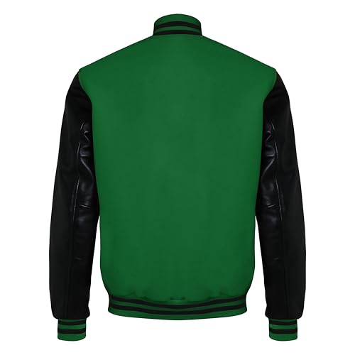 Image of Red And Black Letterman Jacket Men - Mens Black Varsity Letterman High School Baseball Bomber Jacket