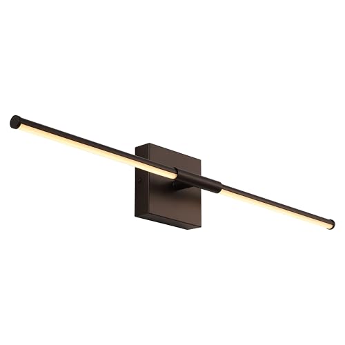 JONATHAN Y 28" Oil Rubbed Bronze Modern Dimmable Integrated LED Wall Sconce, Minimalist Adjustable Metal Vanity Light for Bathroom Mirror, Bedroom, Hallway, 3000K, ETL Listed (JYL7041D)