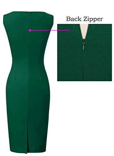 Image of VFSHOW Womens Front Zipper Work Business Office Bodycon Dress Elegant Professional Career Church Party Pencil Sheath Dress