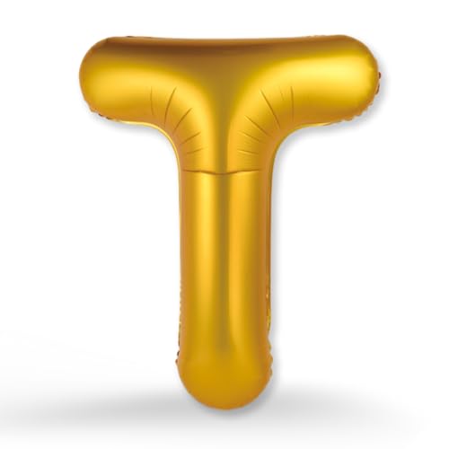 FUNXGO Ballon Lettre T OR - XXL 100cm - Ballon d'anniversaire lettre T en Or - Pour gonflage à l'hélium - Élégance Brillante pour Vos Fêtes