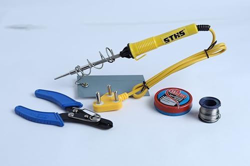 Image of 25W Soldering Iron Kit with Stand, Solder Wire, Welfix Paste & Wire Cutter | Professional Electric Soldering Tool for DIY, Electronics & Repair Work.