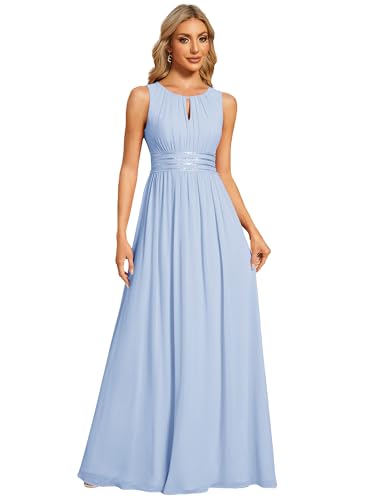 Ever-Pretty Abendkleid Lang Elegant für Hochzeitsgäste Ärmelloses Ballkleid mit Halterneck...