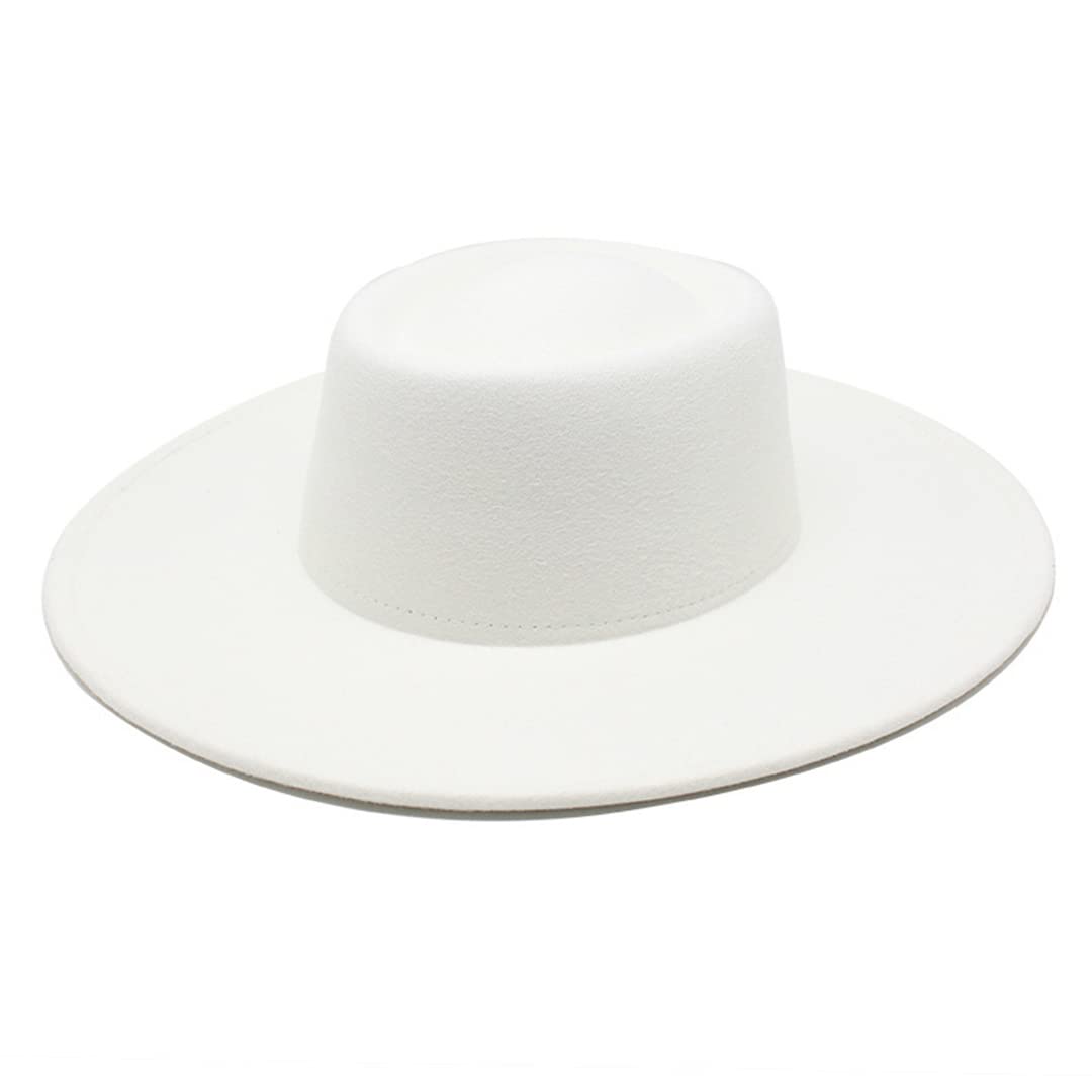 Klasyczny brytyjski styl 9,5 cm duży szeroki rondo kapelusz fedora dla kobiet jesień zima filcowe kapelusze kościelne