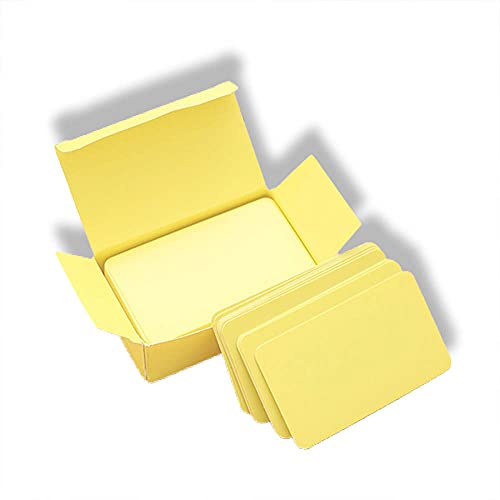 ZooYoo Gelbe Blanko-Karton, Grußkarten, Visitenkarten, Vokabelkarte, Karteikarten, DIY-Geschenkanhänger, 100 Stück Cover