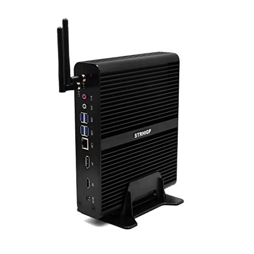 STRHIGP Micro Computadora de Escritorio Mini Tower, Quad Core i7 10510U Windows 11 Pro, DDR4 16GB RAM 512GB NVME SSD, 4K UHD Graphics, HDMI/DP/4USB3.0, Gigabit Ethernet Mini PC de Escritorio Cover