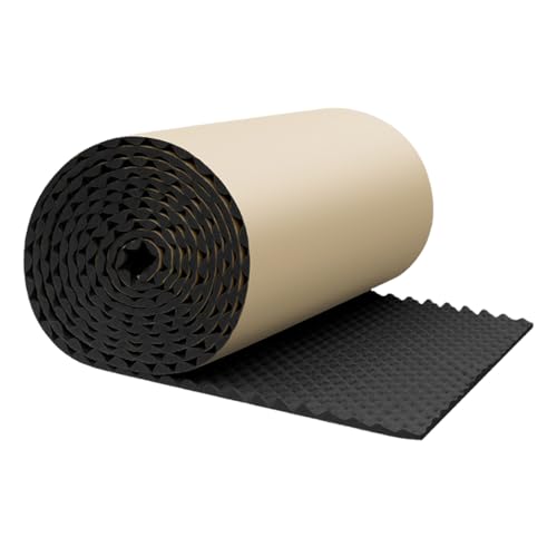 Feuerbeständige Akustikplatten, selbstklebende Schalldämmung, Schallschutzplatten, 100 x 50 x 1 cm, feuerfest und für hervorragende Geräuschreduzierung