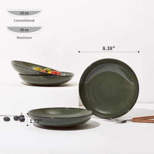 Image of Pokini Stoneware Dinnerware Sets for 4, 16pcs Plates and Bowls Sets Dishes