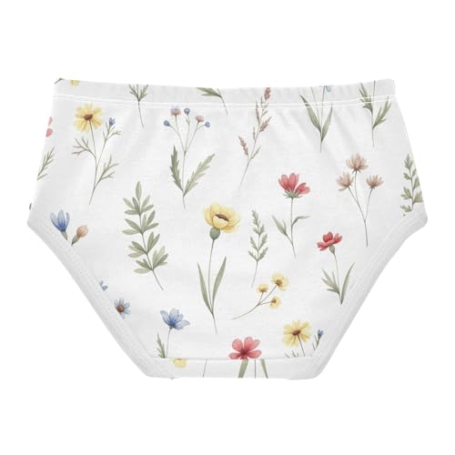 Meadow Flowers White Toddler Girl Underwear, Kids Underwear Girls, 2T–8 Years2