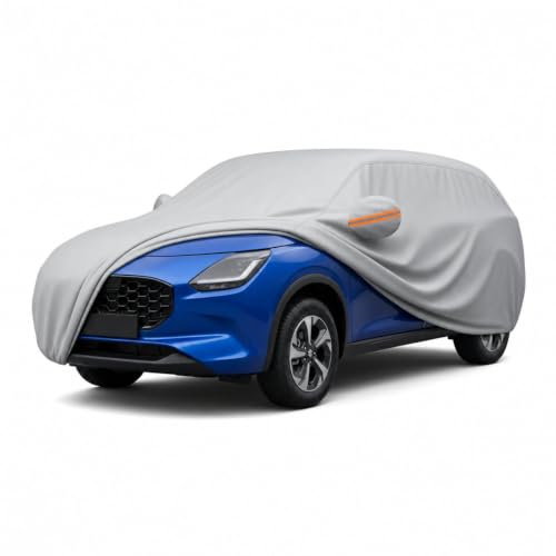 Image of myTVS 100% Waterproof Car Body Cover for Maruti e-Vitara - Custom-Fit, Double-Layer, UV & Dust Proof, Mirror Pockets & Elastic Clip Lock (CSK 7B)