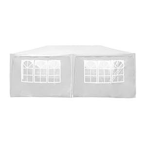 Toboli paviljoen partytent 3×6 m wit, stevig frame met 6 zijkanten, waterdicht met UV-bescherming