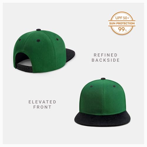 Image of CHOK.LIDS Flat Bill Visor Classic Snapback Hat Blank Adjustable Brim High Top End Trendy Color Style Plain Tone Baseball Cap