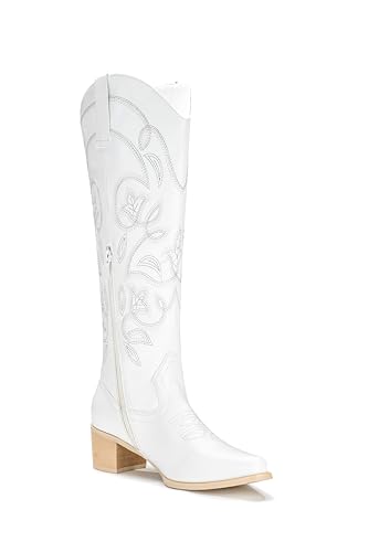 Image of IUV Cowboy Boots For Women Pointy Toe Women's Western Boots Cowgirl Boots Mid Calf Boots