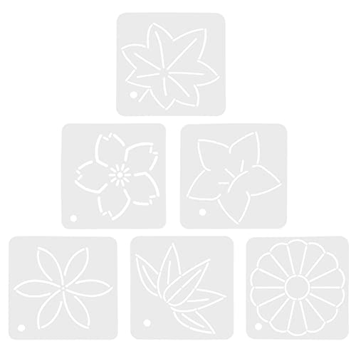 VICASKY Hand Embroidery Template Set 6pcs Reusable Quilting Templates Sewing DIY Stencils for Quilting and Craft Projects