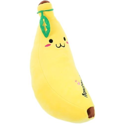 TOYANDONA Plüsch Bananen Kissen Obst Gefüllte Baumwolle Plüschtier für Kinder Erwachsene (35 cm Gelb)