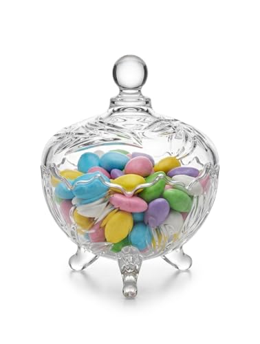 OCEANO Bocal à bonbons en verre avec couvercle bonbonnière élégant pour chocolats, levée...