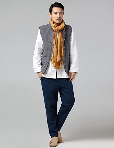 LUZU JUNU Men's Kung Fu Shirt Traditional Chinese Style Waistcoat Vintage Sleeveless Vest Jacket4