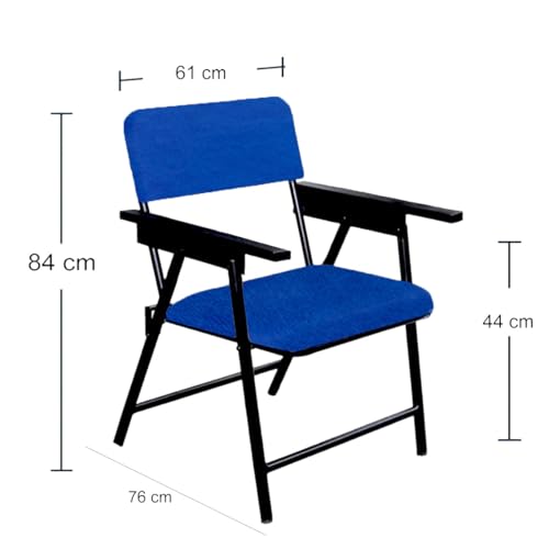 Image of Spacecrafts Folding Cushion Study Chair | Space Saving | Desk Chair | Powder Coated with Cushion | Blue Color (Without Writing PAD)