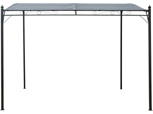 Pergola adossée inclinée en métal - 3 x 2.5 m - Gris