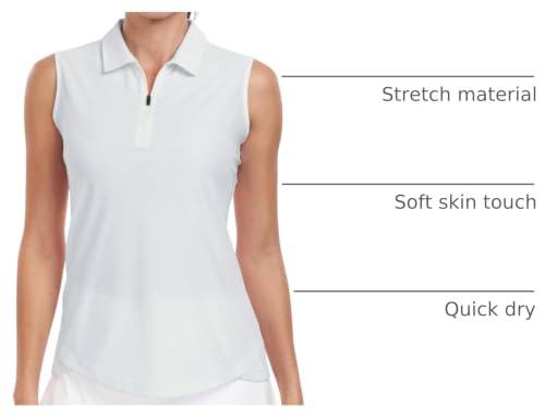Image of AIRIKE Golf Polo Shirts for Women Sleeveless Summer Sports Athletic Fashionable Workwear-Quick Dry Womens Tank Tops