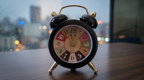 Image of BUQARO Dreamy Retro Metal Body Cute Small Mini Twin Bell Alarm Clock with Soft Raibo