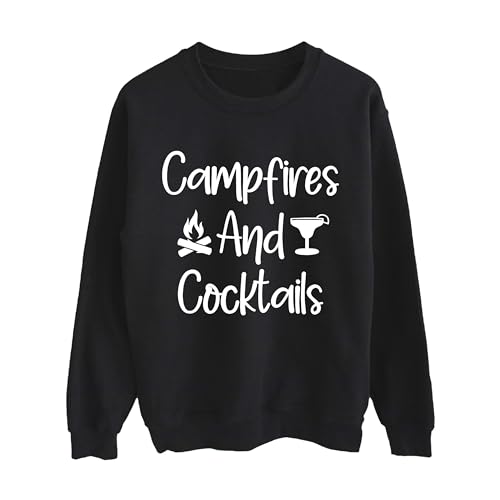 Campfires and Cocktails Sweatshirt, Funny Camping Men and Women Pullover Hoodie, Bonfire Men Women Campfire Sweatshirt, Drinking Love Hoodies3