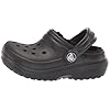 Crocs Zuecos clásicos forrados para niños pequeños, silueta de punta redonda, forro sintético y correas de talón para un ajuste más seguro