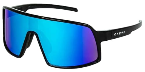 CARVE Sierra Sunglasses - Gloss Black Grey/Aqua Purple Iridium