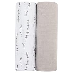 Forest Grey Delicate Leaves + Solid Pebble Grey