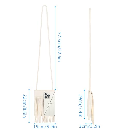 Image of Women Leather Fringe Messenger Bag Mini Hobo Crossbody Tassel Shoulder Bags