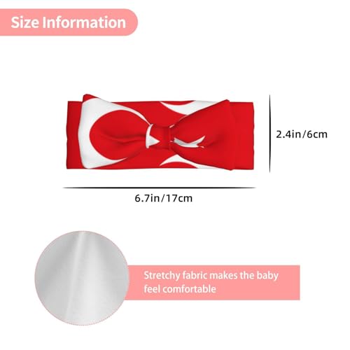 Flag of Turkey Baby Headbands Soft Nylon Hairbands with Stretchy Bows Girls Hair Accessories for Newborn Infant Toddler Kids3