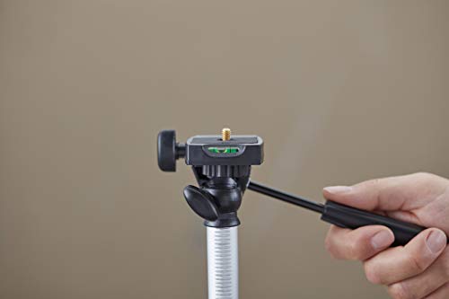 Stanley Fotostativ, Aluminium, drei Gleitfüße, Säule (44cm bis 140cm, 1/4 Zoll Gewinde, Plateau neigbar) 1-77-201 – Bild 4