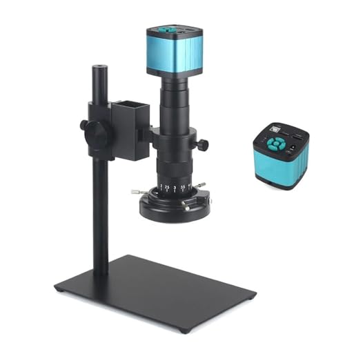 Microscope 48MP 4K 2K HDMI VGA Industrial Digital Video Microscope Camera Monocular 120X 180X 300X Zoom C-Mount Lens for Repair Soldering(A 4k HDMI USB,120X)