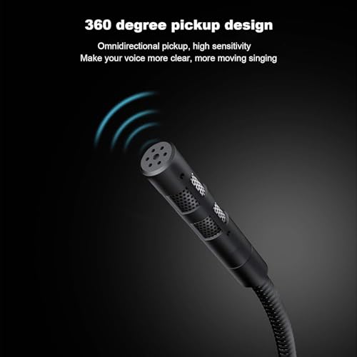 Image of Drumstone (𝐒𝐩𝐞𝐜𝐢𝐚𝐥 𝟏𝟓 𝐘𝐞𝐚𝐫𝐬 𝐖𝐚𝐫𝐫𝐚𝐧𝐭𝐲 USB Desktop Microphone with 360 Degree Sound Pickup, Noise Reducing Plug and Play Mic with Adjustable Gooseneck for Streaming, Gaming
