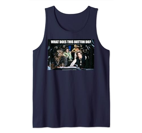 Débardeur Star Wars What Does This Button Do en coton pour fan de science-fiction