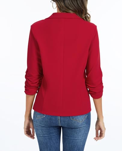 MINTLIMIT Womens Casual Blazer Open Front Business Suit Jacket 3/4 Sleeve Button Work Office Blazer Lightweight2