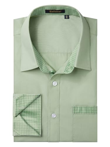 Enlision 305C Men's Slim Fit Long Sleeve Dress Shirt Button Down Collar Wrinkle Resistant Business Casual for Wedding Prom2