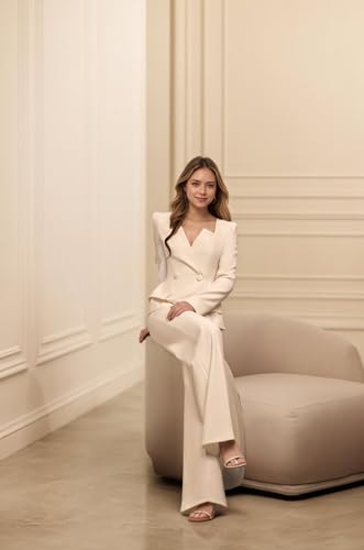 Womens Tuxedo Suit Set Business Casual 2 Piece Suits for Women Dressy Square Neck Womens Suit for Work2