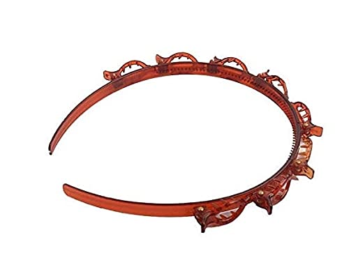 SHREYA-FASHION Headbands for Women Head bands Hair Bands for Girls Thin Plastic Headband with Clips, Fashion Braided Headbands Double Layer Twist Plait Hair Tools, Double Bangs Hairstyle (Brown) (B093R7RCJ9) Amazon Price History, Amazon Price Tracker