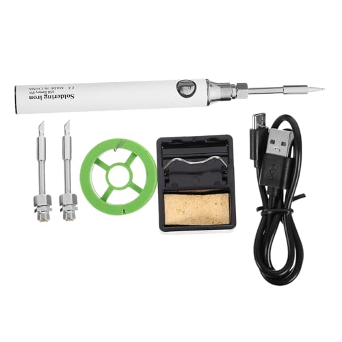Housoutil 1 Set Mini Welding Pen Tools Electric Soldering Iron USB Powered Soldering Iron Portable Soldering Iron Cordless Soldering Iron Soldering Pen Mini Soldering Iron ??? White
