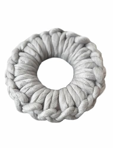 Hygge Wollkranz, Adventskranz, Handgeflochtener Häkelkranz aus...