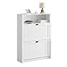 SoBuy FSR87-W Zapatero con 2 Puertas Abatibles Zapatero Estrecho Organizador para Zapatos Blanco 80 x 24 x 110 cm ES