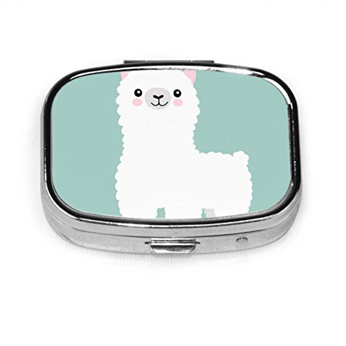Preisvergleich Produktbild Niedliche Alpaka Lama Lama Tiermedizin Box Fall elegante Pille Box Tablettenhalter Brieftasche Organizer Fall für Tasche oder Geldbörse