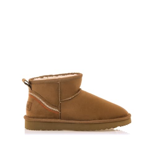 MTNG Botines Planos Mujer Botines Planos Eira 59732 Mujer | Botines Planos Casual | Cierre con Cremallera | 58578 | N Cuero