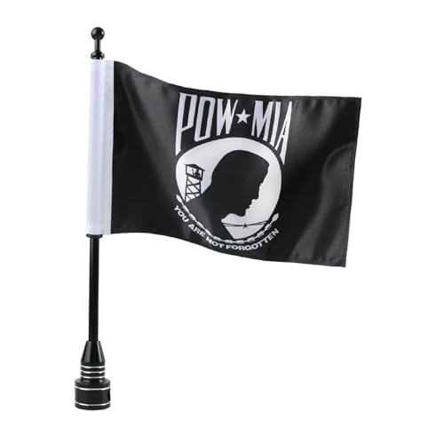Motorcycle 6''x9'' Flags Flag Mounts, Pow Mia US Flag Patriots Vivid Color - you are Not Forgotten Prisoner of War Flags Luggage Rack Flagpole