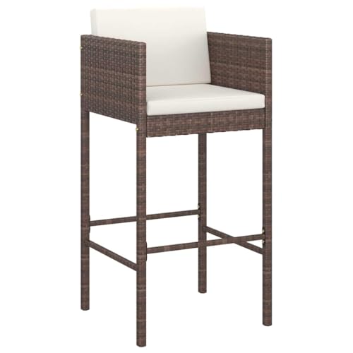 Tabourets de bar lot de 2 en résine tressée haut de gamme avec structure acier durable