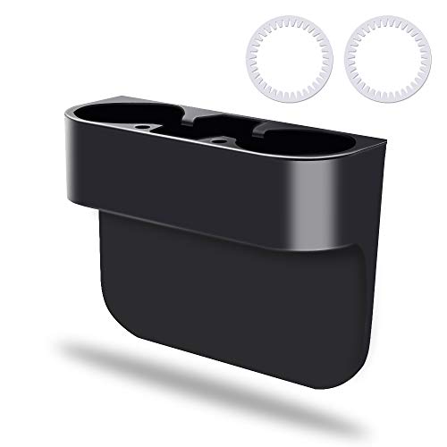 Car Cup Holder Organizer Universal Portable Multifunction Drink Bottle Holder Cellphone Holder Coffee Console Side Pocket with Pen Hole - Car Seat Gap Storage Pocket Box Cage (Black)