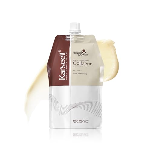 Karseell Colágeno Mascarilla Pelo 500ml, Reparación Profunda Mascarilla Capilar para Seco y Dañado el Cabello Todo Tipo de Cabellos