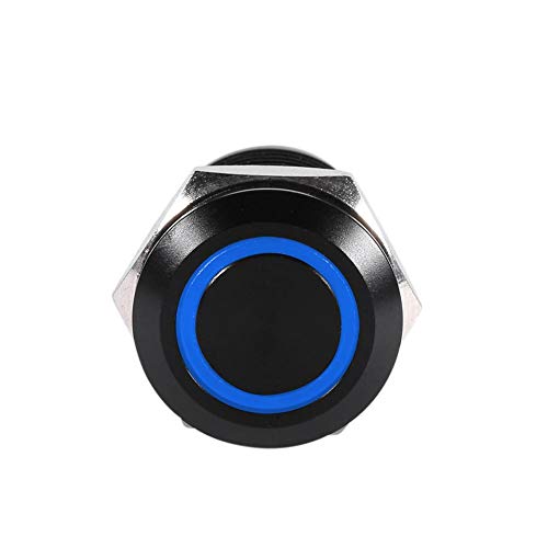 Image of 12mm Momentary Push Button Switch 12v LED Light Car Switch Metal Momentary Push Switch On Off Latching(Blue LED Light)