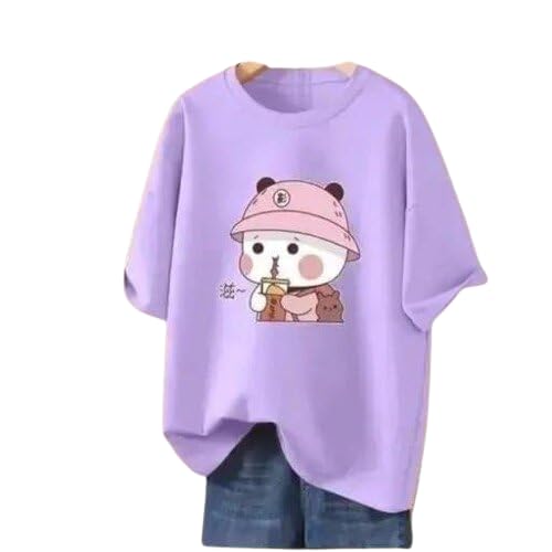 Image of Urbane Fabulous Women's Oversized T-Shirt - Long Sleeve, Cotton Blend, Printed Casual Top, Comfortable Trendy Fit for Everyday